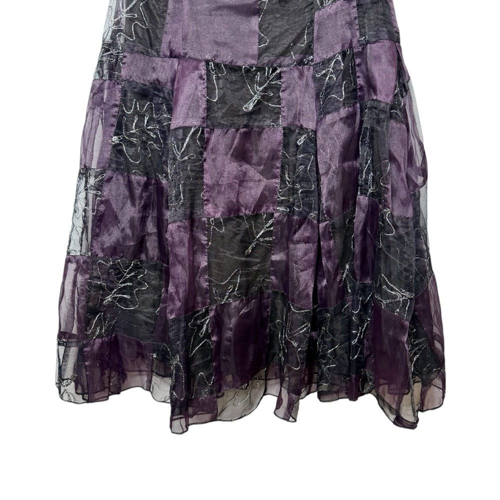 Vintage Nomads Purple Black Patchwork Fairycore Babydoll Women’s Dress L - Picture 7 of 12